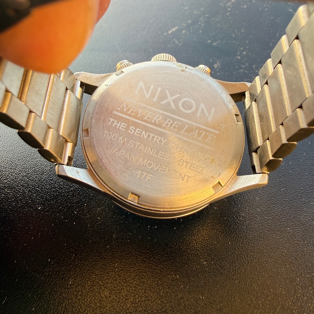 Nixon Men's Chronograph Watch - Black Dial with Gold Accents - Picture 6 of 7